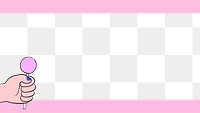 Lollipop border png transparent background, pink design