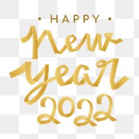 New year 2022 png sticker, festive holiday greeting typography