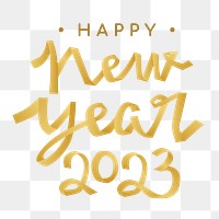 New year 2023 png sticker, festive holiday greeting typography