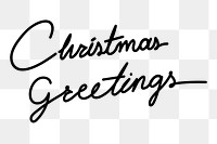 Png Christmas greeting sticker typography, ink hand drawn design