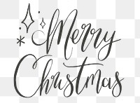 Png Christmas greeting sticker typography, ink hand drawn design