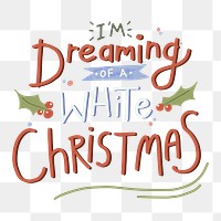 Festive Christmas png quote sticker, typography design