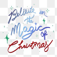 Magical Christmas png quote sticker, festive typography