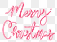 Cute Merry Christmas png sticker typography, festive greeting