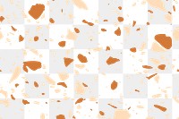 Orange terrazzo transparent png layer for marble background design