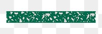 Green terrazzo washi tape png marble pattern collage sticker element for scrapbook and digital journal