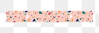 Pink terrazzo washi tape png marble pattern collage sticker element for scrapbook and digital journal