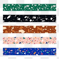 terrazzo washi tape png marble pattern collage sticker element for scrapbook and digital journal