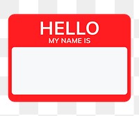 Name tag sticky note png sticker for digital scrapbook