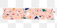 Pink terrazzo washi tape png marble pattern collage sticker element for scrapbook and digital journal