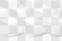 Cube pattern png background, transparent geometric abstract in 3D