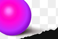 Neon sphere png transparent background, aesthetic geometric shape