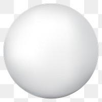 Geometric sphere png shape, 3D rendering in white on transparent background