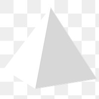 Geometric pyramid png shape, 3D rendering in white on transparent background