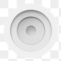 Circle tiles png, 3D geometrical shape in white on transparent background