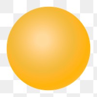 Geometric sphere png shape, 3D rendering in yellow on transparent background