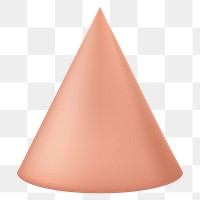 Cone png, 3D geometrical shape in orange on transparent background
