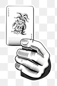 Hand png holding joker card
