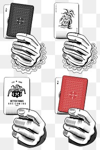 Holding casino playing cards png collection