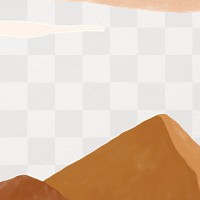 Aesthetic border png mountain graphic sets, transparent background