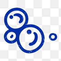 Bubble png sticker, blue aquatic design on transparent background