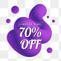 Sale png shopping badge, 3D abstract design in purple