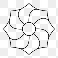 Flower doodle png, minimal botanical collage element