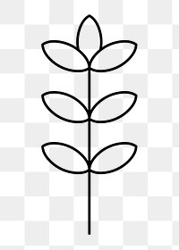 Leaf element png, botanical doodle graphic design