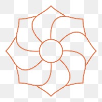 Botanical element png, flower doodle graphic design transparent background