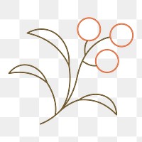 Leaf element png, botanical doodle, floral graphic design