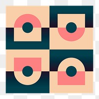 Square geometric png sticker, abstract illusion style 