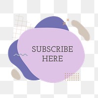 Subscribe here png shape, purple clipart, transparent background