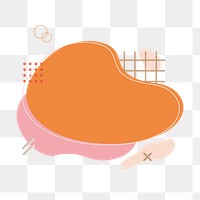 Memphis orange png, sticker design, transparent background