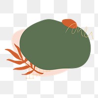 Green png sticker, memphis shape, transparent background