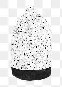 Terrazzo vase png clipart, abstract textured pottery on transparent background