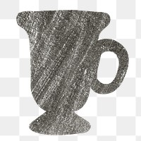 Hourglass shape png mug clipart, granite textured object on transparent background