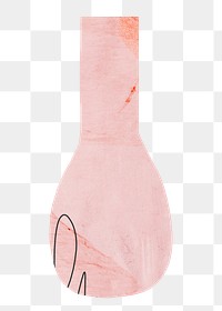 Pink gourd png vase clipart, pottery design on transparent background