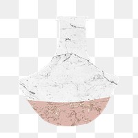 White marble png vase clipart, pink aesthetic home decoration on transparent background