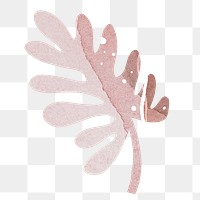 Watercolor leaf png abstract sticker, pink nature graphic on transparent background