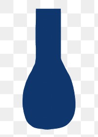 Gourd vase png sticker, blue pottery, flat design on transparent background