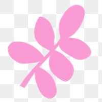 Pink leaf png sticker, flat nature graphic on transparent background