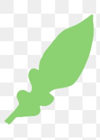 Green leaf png sticker, flat nature graphic on transparent background