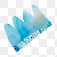 Marble blue png shape clipart, aesthetic design on transparent background