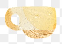 Golden mug png clipart, kintsugi aesthetic design on transparent background