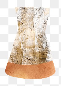 Aesthetic hourglass png vase, textured gold design on transparent background