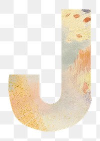 J letter png clipart, beige aesthetic design on transparent background