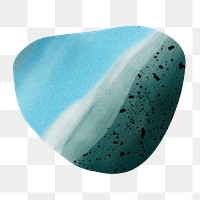 Marble blue png shape clipart, aesthetic design on transparent background