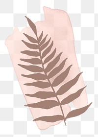 Leaf png collage sticker, natural pastel line art on transparent background