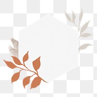 Minimal botanical png badge, simple leaf illustration transparent background