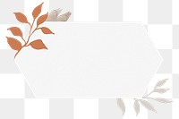 Minimal botanical png badge, simple leaf illustration transparent background